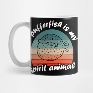 My spirit animal puffer fish porcupine fish retro Mug
